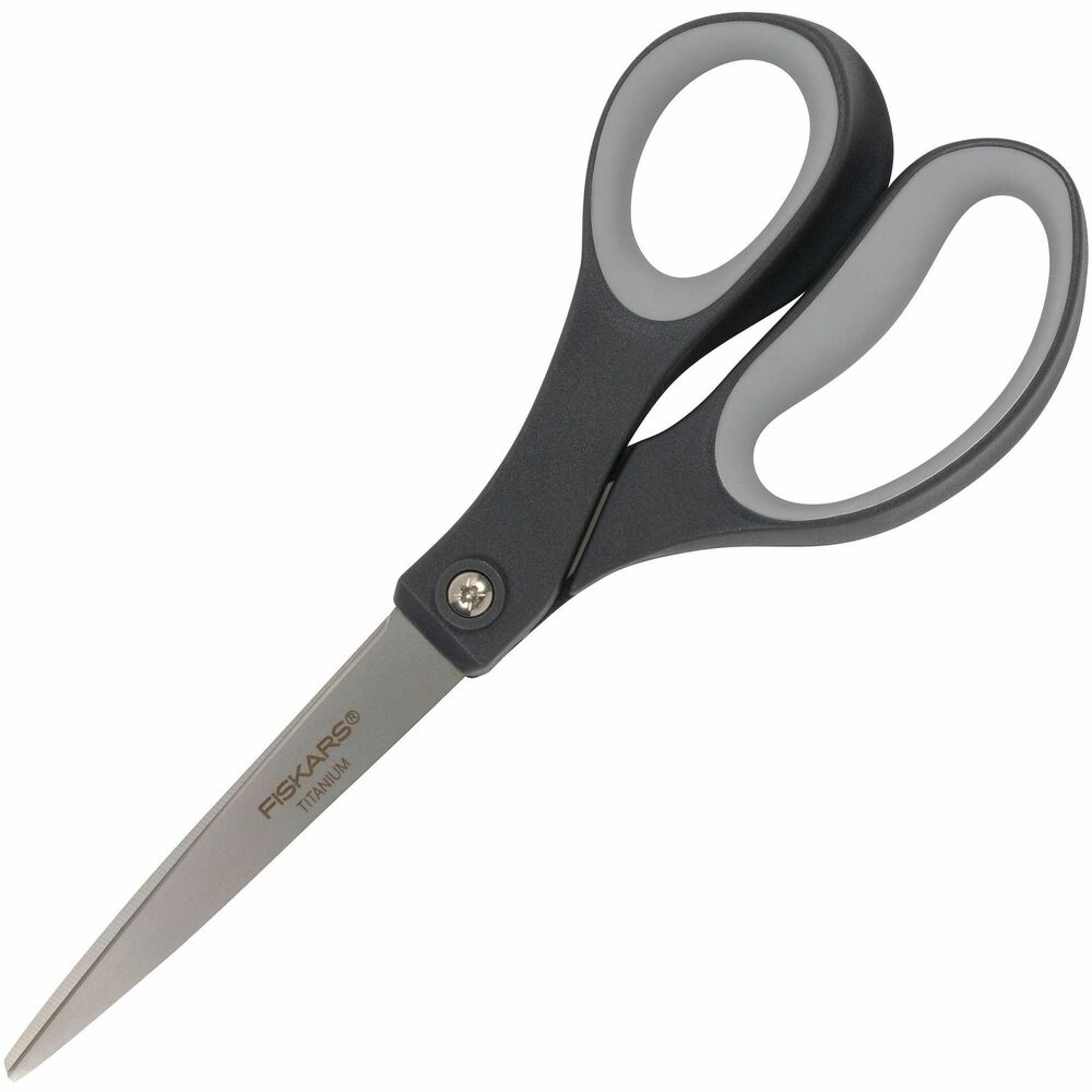 Image of Fiskars Scissors, Titanium, Soft Grip, 8", 2/PK, Gray