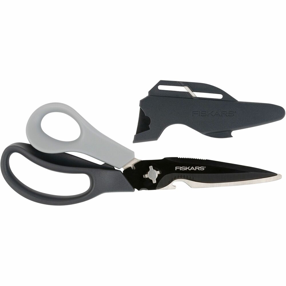 Image of Fiskars Multipurpose Scissors, Utility Cutter, 9" L, Black/Orange