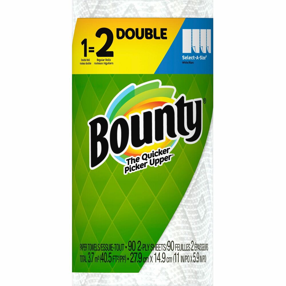 Image of Procter & Gamble Commercial Paper Towels,Bounty,Select-A-Size,Double,90/RL,24RL/CT,WE
