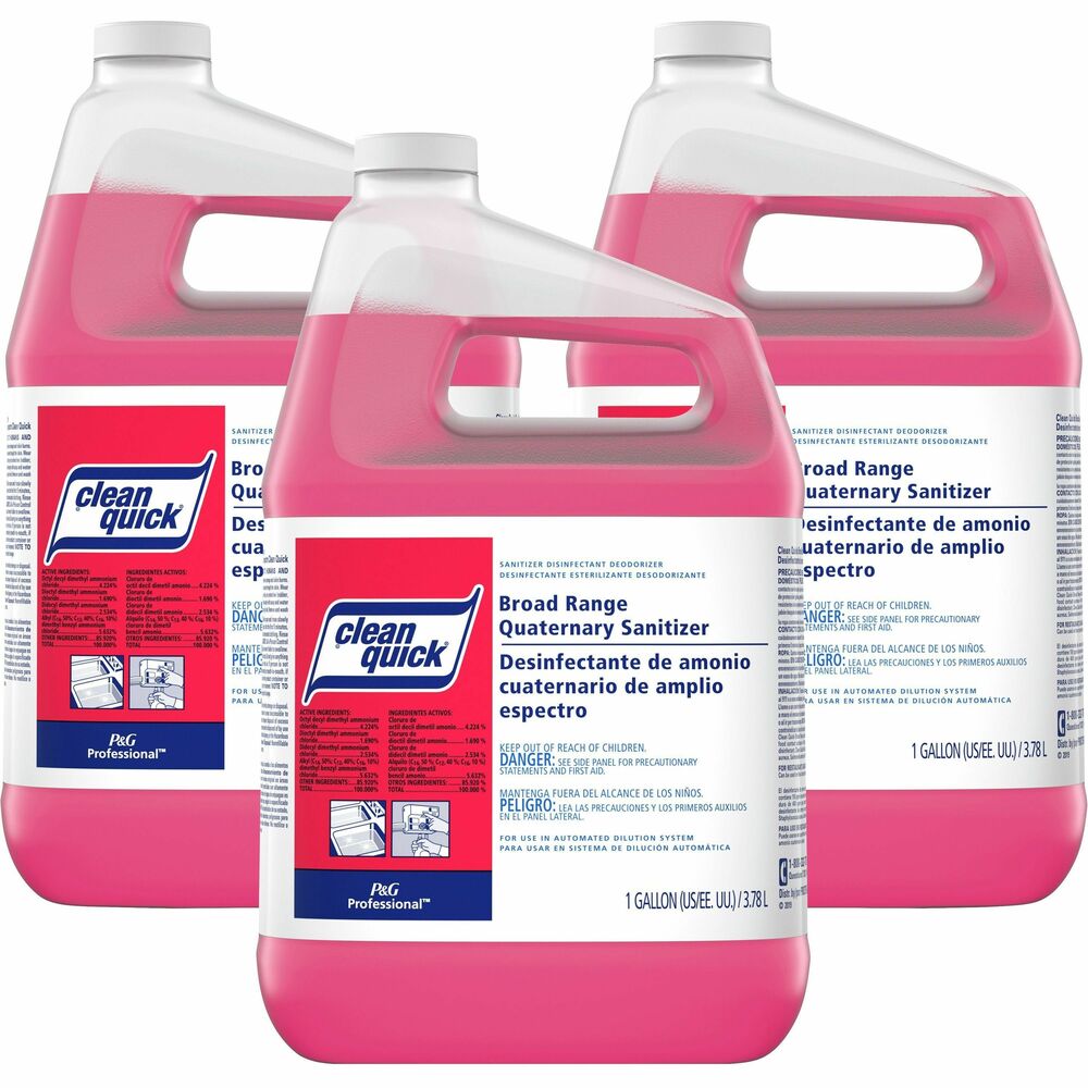 Image of Procter & Gamble Commercial Sanitizer,Broad Range Quaternary,Conc,1 Gal,3/CT,Red