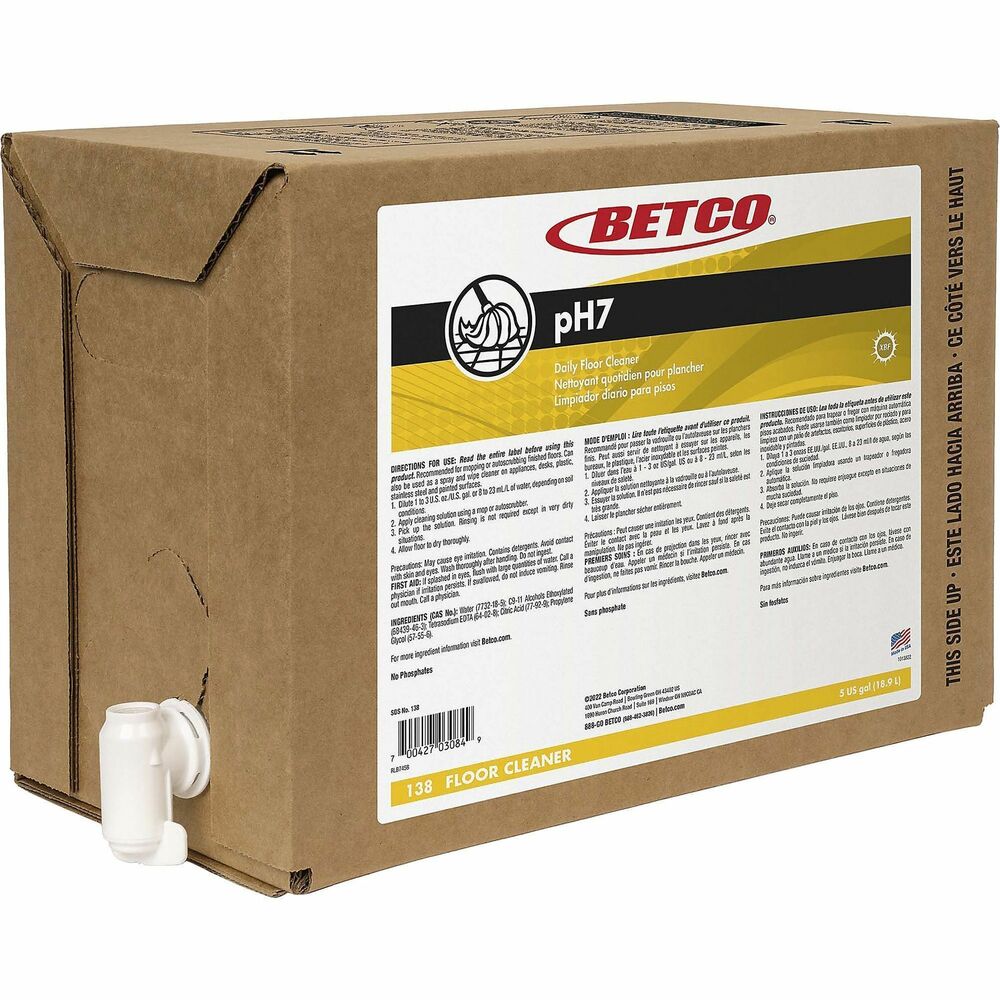 Image of Betco Corporation Floor Cleaner,Concentrate Neutral pH,BIB,5 Gallon,CL
