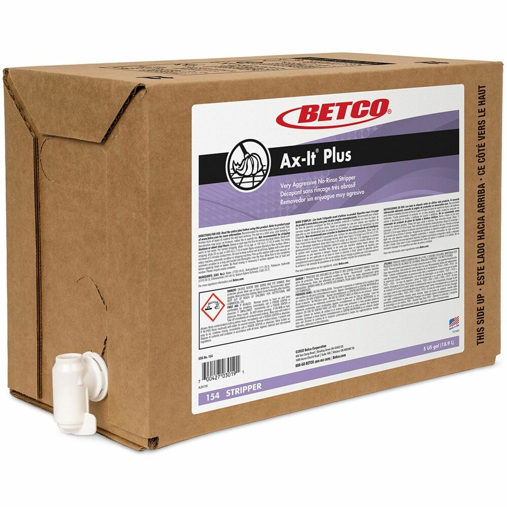 Image of Betco Corporation Floor Stripper, Low-Foaming, No Rinse, 5 Gal Bag in Box, CL