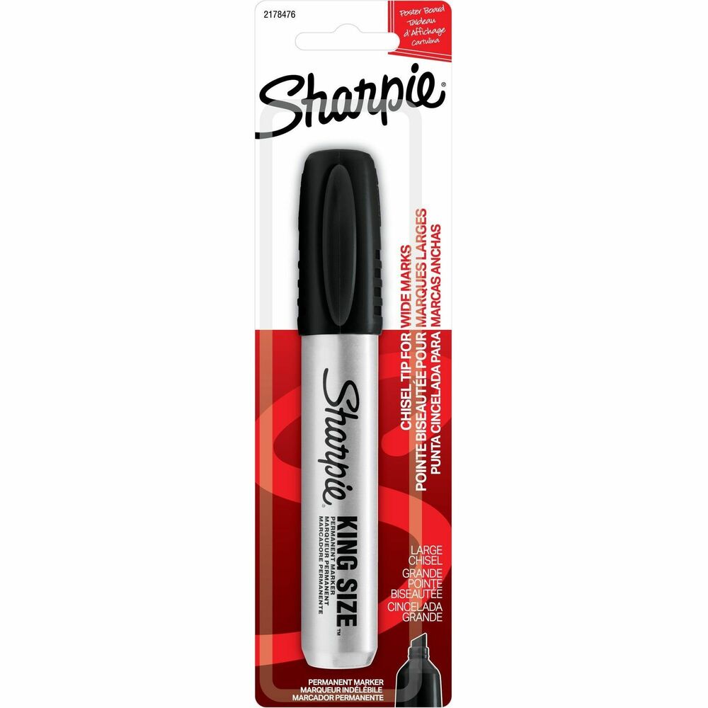 Image of Newell Brands Marker, Permanent, King Size, Chisel Point, Black