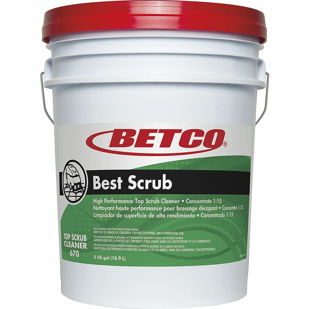 Image of Betco Corporation Floor Cleaner, Top Scrubber, Conc, 5 Gal Pail, Green