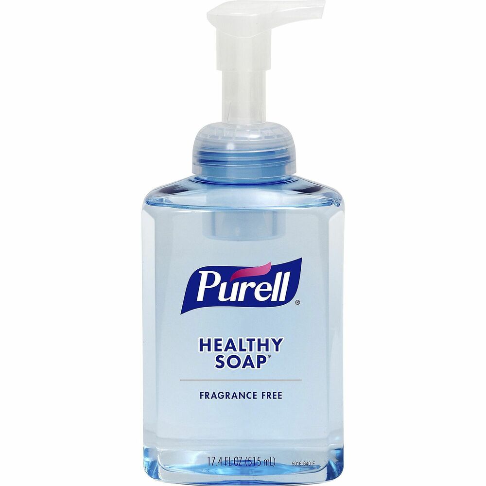 Image of Gojo Hand Soap, Foam,Fragrance-free,17.4oz Pump, Clear