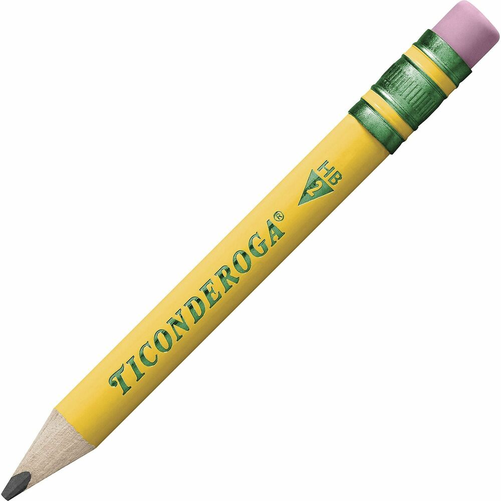 Image of Dixon Ticonderoga Company Pencils,Short,3.6mm Dia x 4.5"L,YW Barrel,12/BX