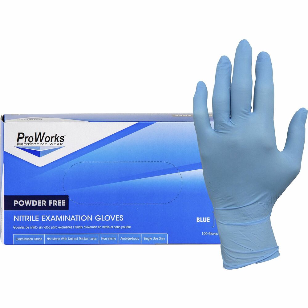 Image of Hospeco Gloves,Exam,Nitrile,5.5 mil,9-1/2"L,XL,100/BX,10BX/CT,BE