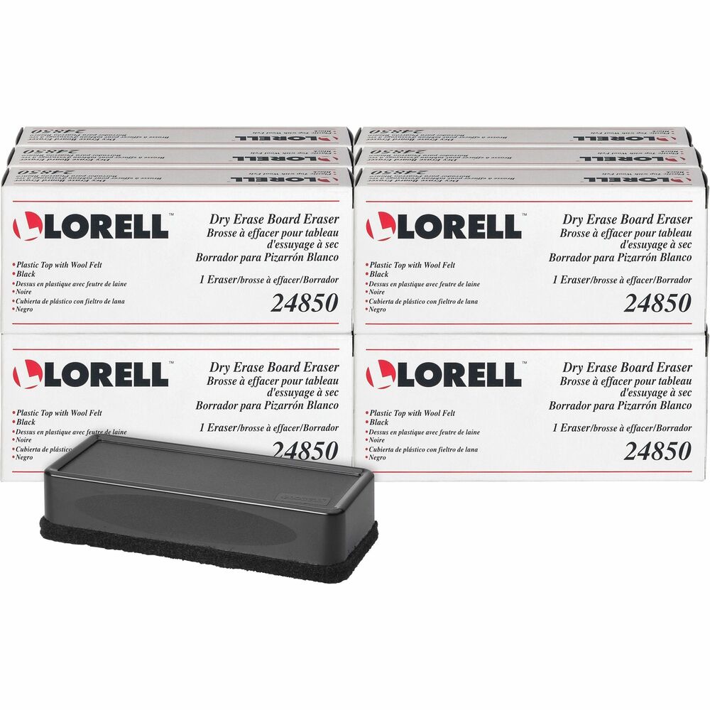 Image of Lorell Board Eraser,Dry-erase,Wool Felt,12/BX,BK
