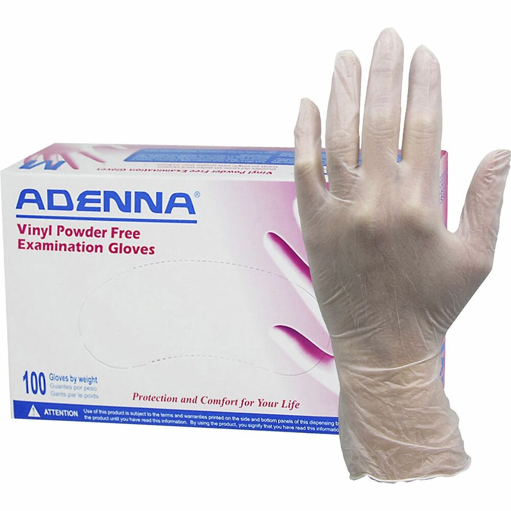 Image of Hospeco Gloves,Exam,Vinyl,4 mil,9-2/5"L,Medium,100/BX,10BX/CT,TLT