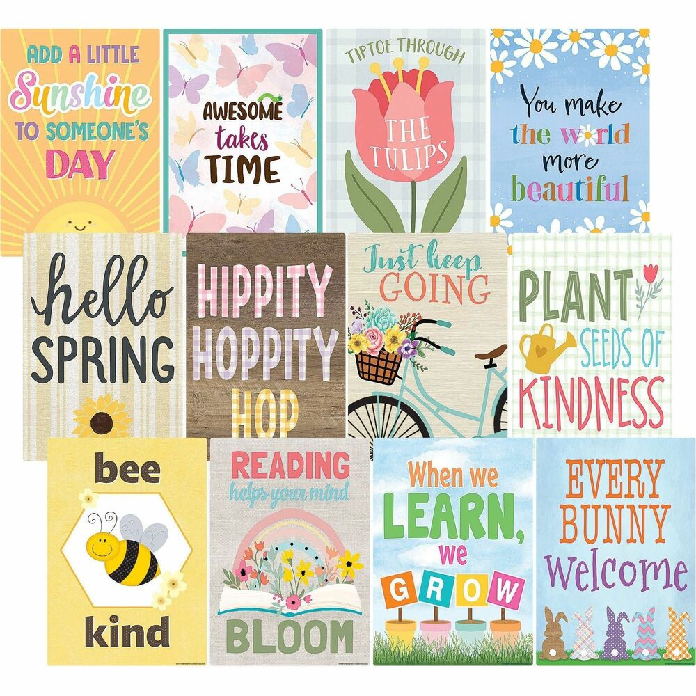 Image of Teacher Created Resources Posters,f/Classroom,Spring,11"x15-3/4",12/PK