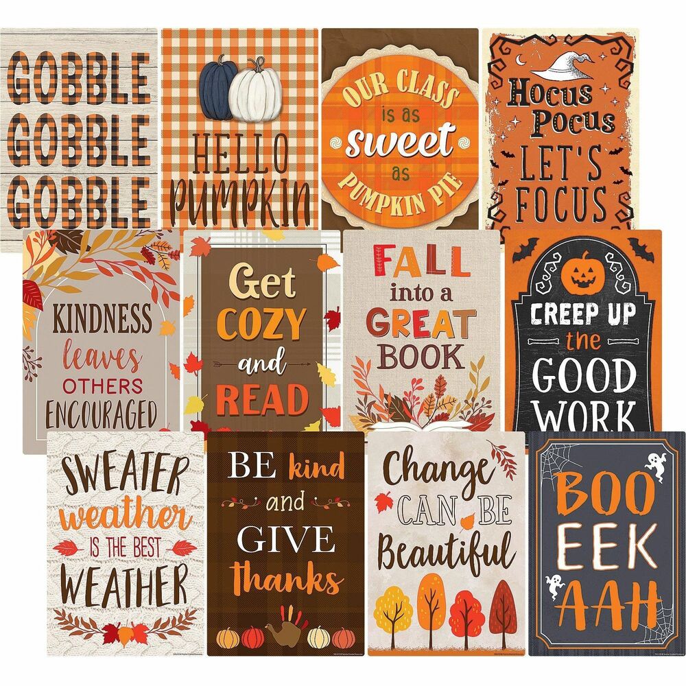 Image of Teacher Created Resources Posters,f/Classroom,Fall,11"x15-3/4",12/PK