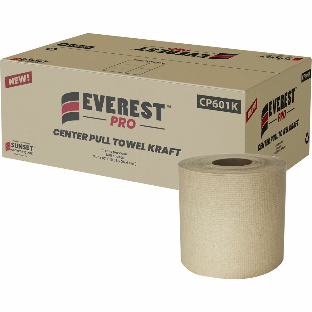 Image of Sunset Converting Corp Paper Towels,Center Pull,2-Ply,600 Sht/RL,6RL/CT,NL
