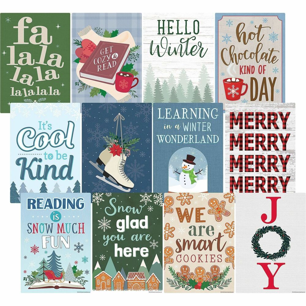Image of Teacher Created Resources Posters,f/Classroom,Winter,11"x15-3/4",12/PK