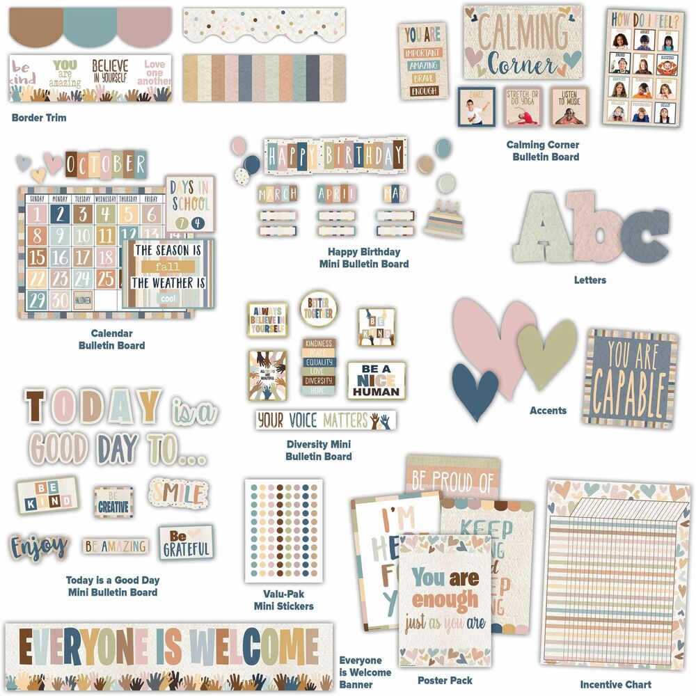 Image of Teacher Created Resources Classroom Decor Set,Bulletins/Posters,Everyone is Welcome,MI