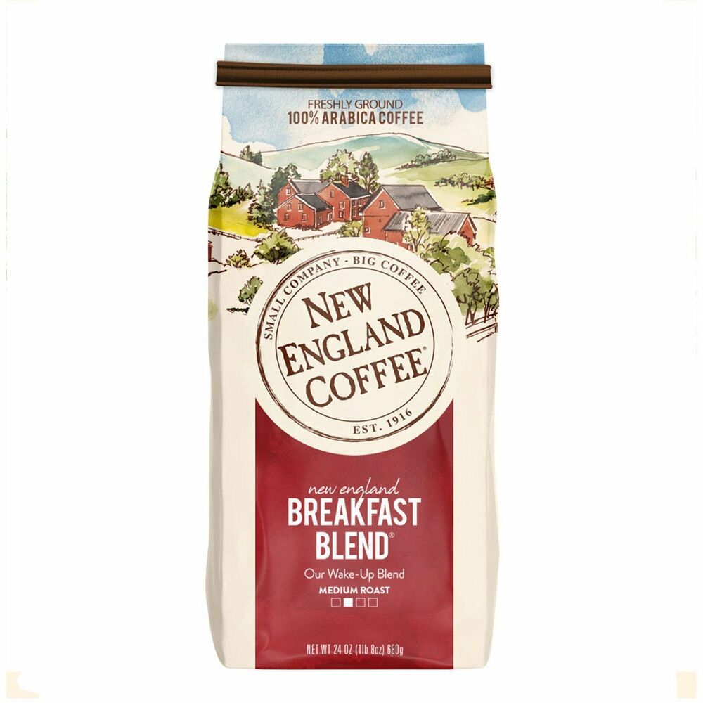 Image of New England Coffee Coffee,Medium Roast,Breakfast Blend,24 oz,4/CT