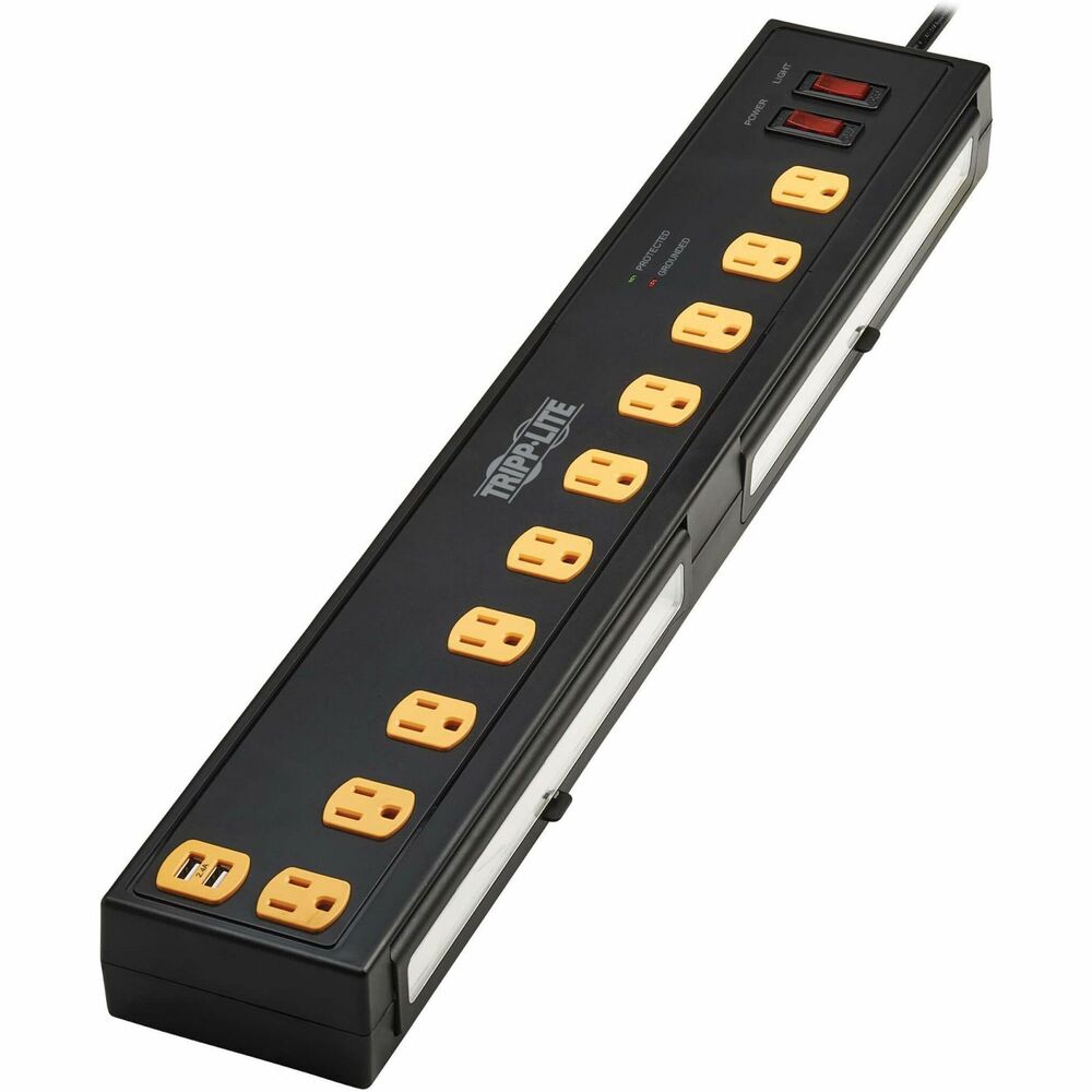 Image of Tripp Lite Surge Protector,10-Outlet,1350 Joules,2 USB,BK