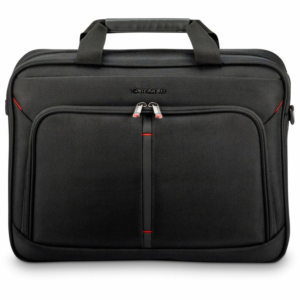 Image of Samsonite Briefcase,Slim,Polyester,f/15.6"Laptop,12-1/2"x17"x5-1/2",BK