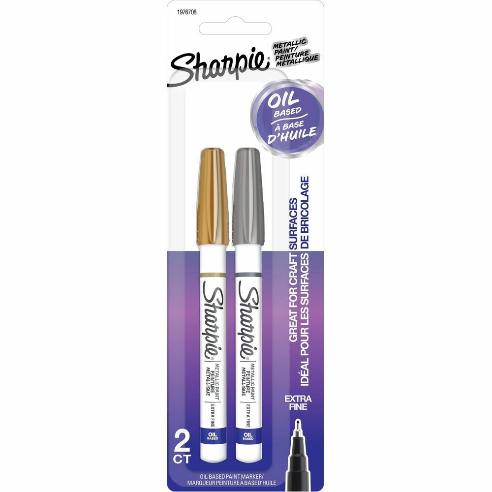 Image of Newell Brands Sharpie Paint Marker, Oil-Based, Extra-Fine Point,2/PK,AST