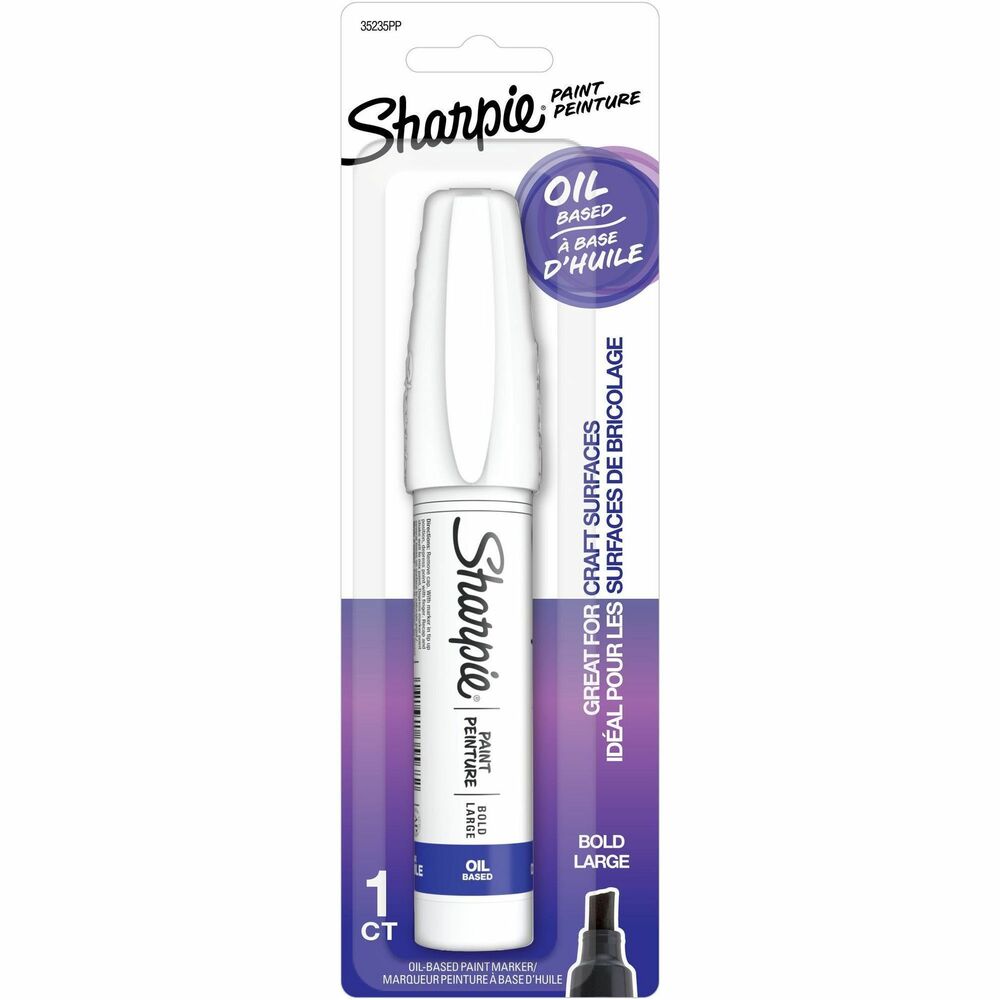 Image of Newell Brands Sharpie Paint Marker, Oil-Based, Bold Point, White