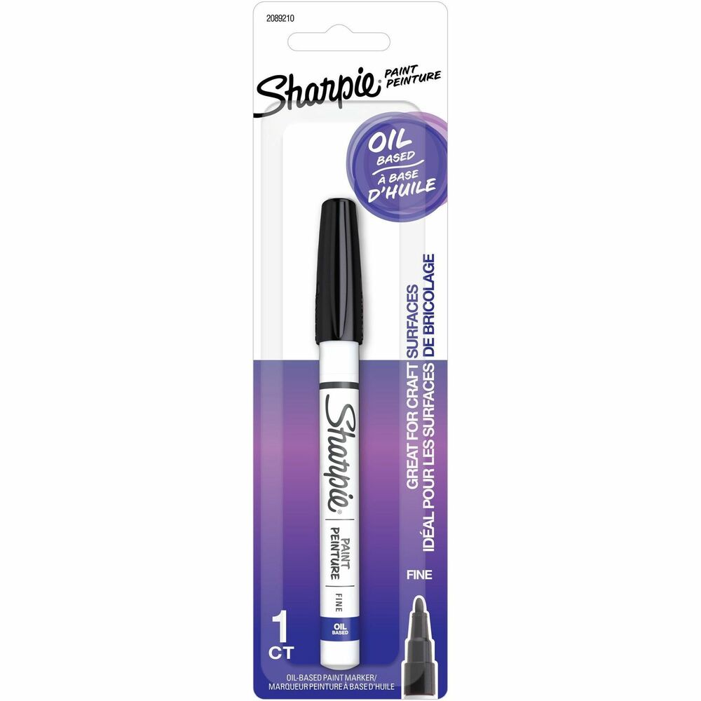 Image of Newell Brands Sharpie Paint Marker, Oil-Based, Fine Point, Black