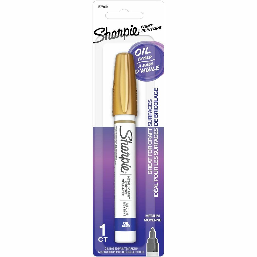 Image of Newell Brands Sharpie Paint Marker, Oil-Based, Medium Point, Gold