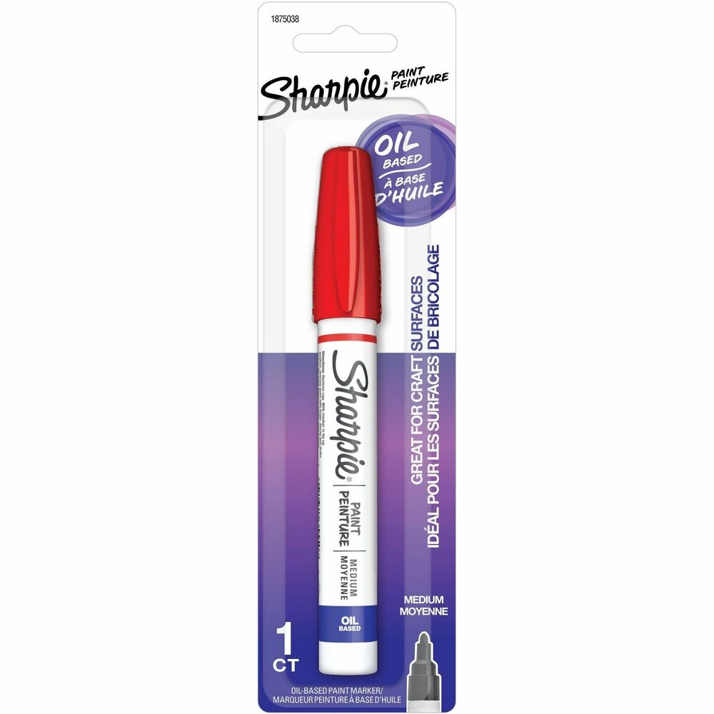 Image of Newell Brands Sharpie Paint Marker, Oil-Based, Medium Point, Red
