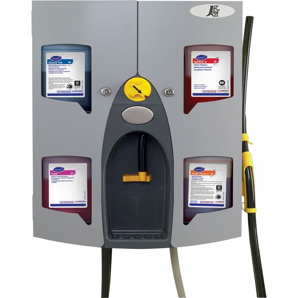 Image of Diversey Care Dispenser,f/2.5L Chemicals,w/Hose,4 Compartments,GY