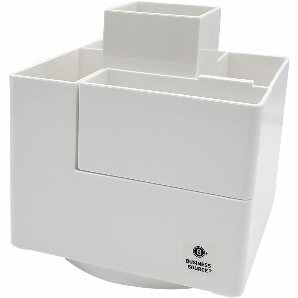 Image of Business Source Pen Cup,Modular,Rotate,6Comparment,PET,4.7"x4.7"x5.1",WE