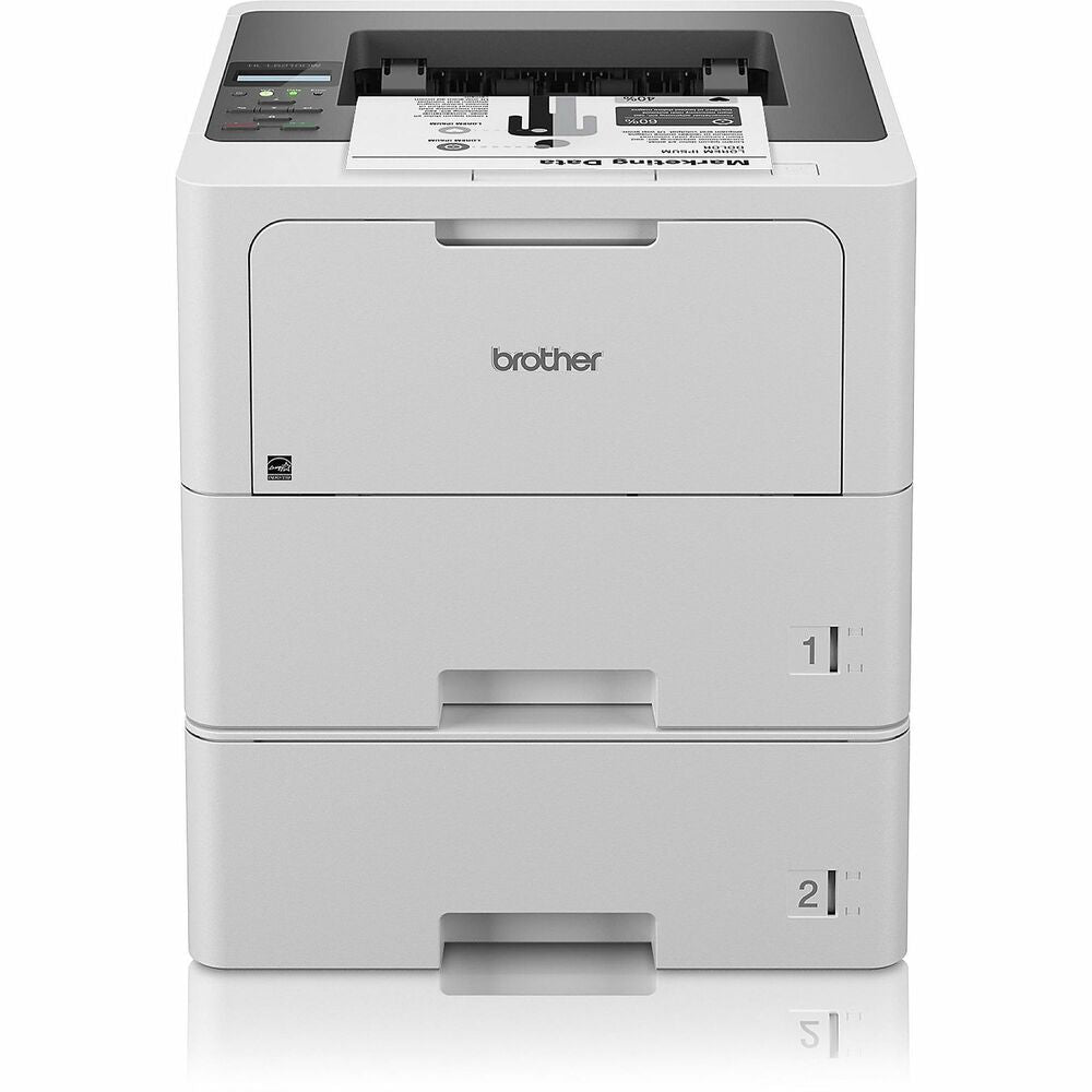 Image of Brother Printer,Laser,Monochrm,DualTray,14-7/10"x15-3/10"x16-3/5",WE