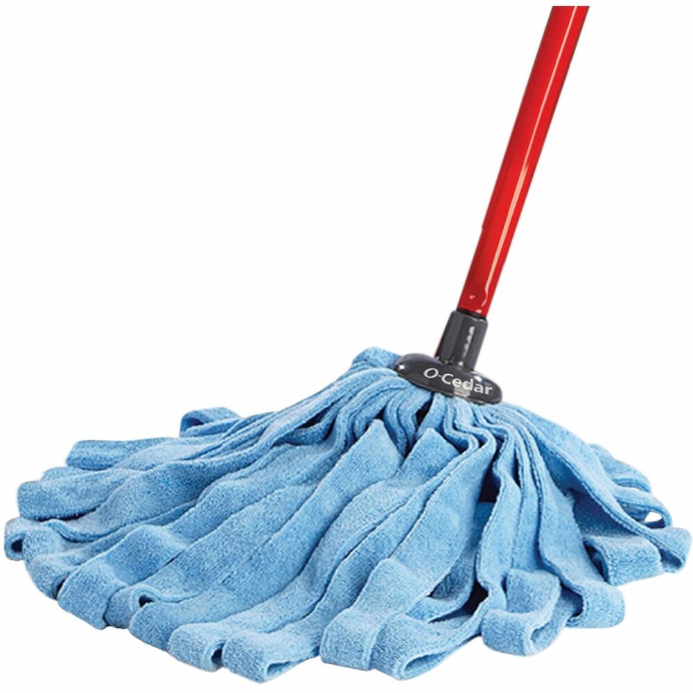 Image of O-Cedar Mop, Microfiber, w/Red Handle, Blue
