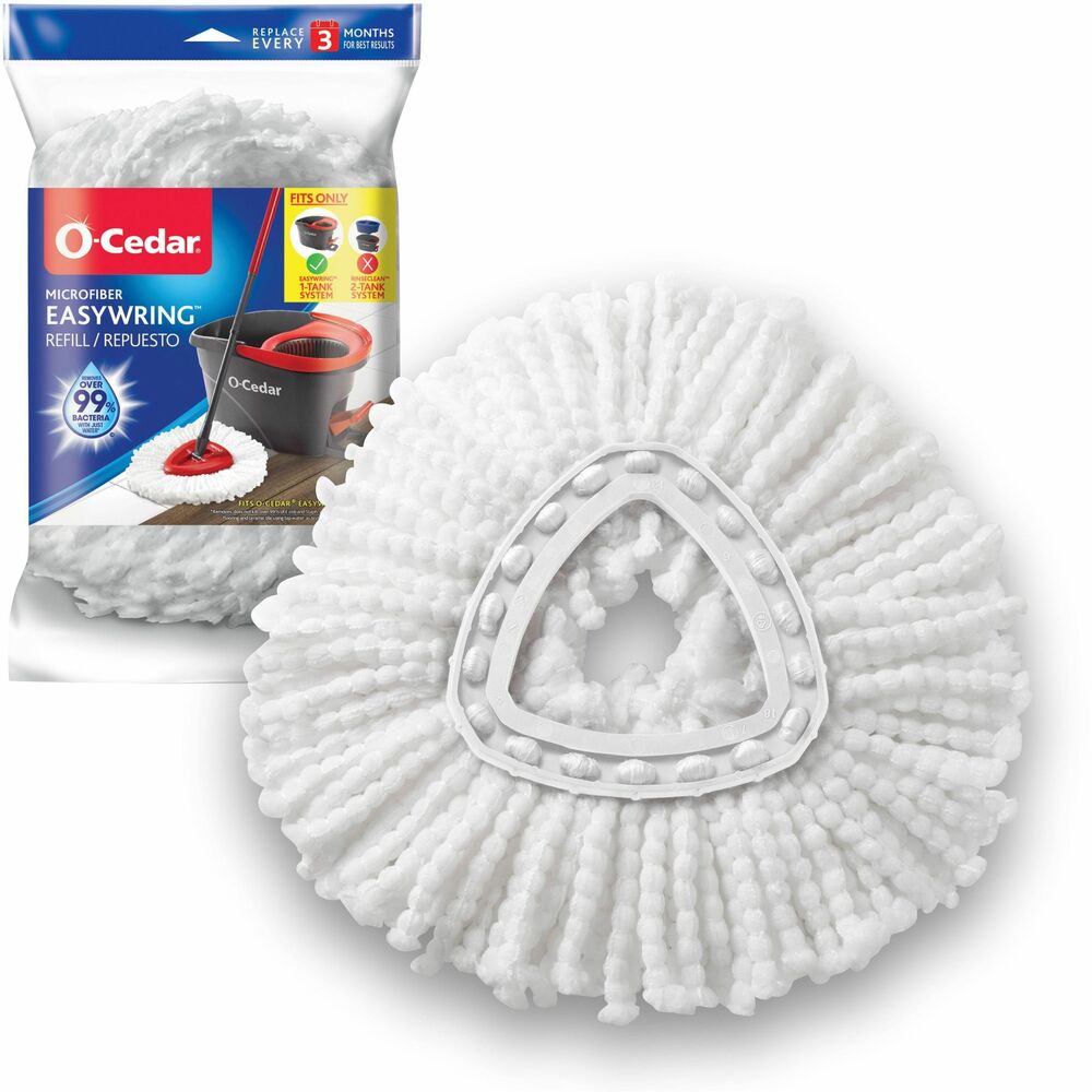 Image of O-Cedar Mop Refill,f/Spin Mop,Microfiber,Washable,White