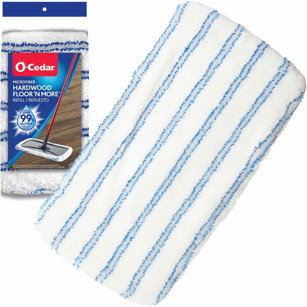 Image of O-Cedar Mop Refill,f/Floor 'N More Mop,Microfiber,White/Blue