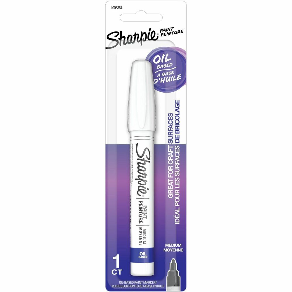 Image of Newell Brands Sharpie Paint Marker, Oil-Based, Medium Point, White