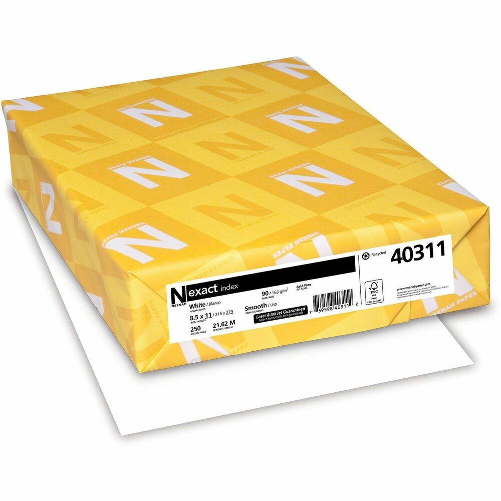 Image of Wausau Papers IndexPaper,90 lb,94 Bright,Ltr,250SH/PK,2PK/BD,4BD/CT,WE