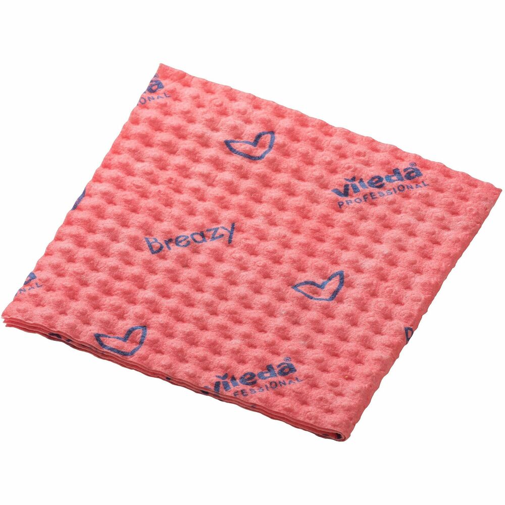 Image of Vileda Professional Microfiber Cloths,13-3/4"x14",25/PK,RD