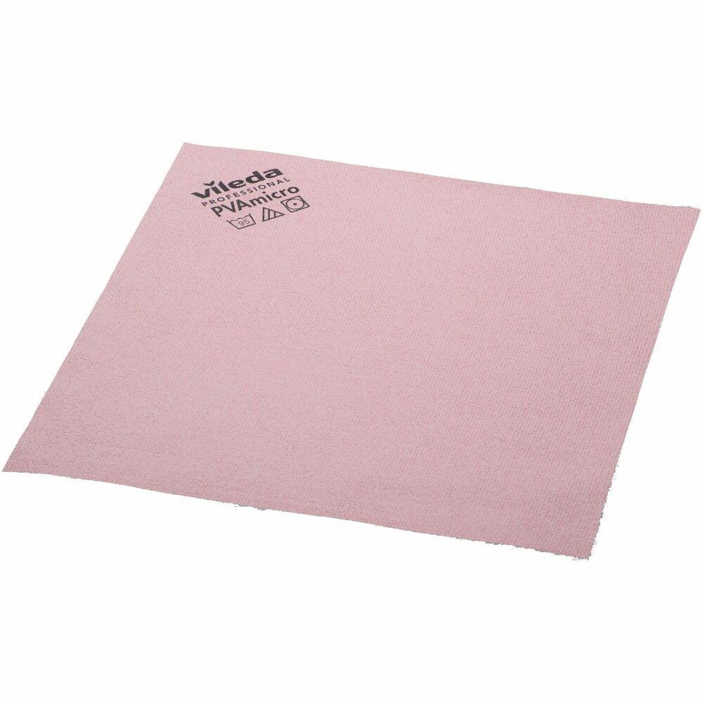 Image of Vileda Professional Cleaning Cloths,Microfiber,14"x15",5/PK,RD