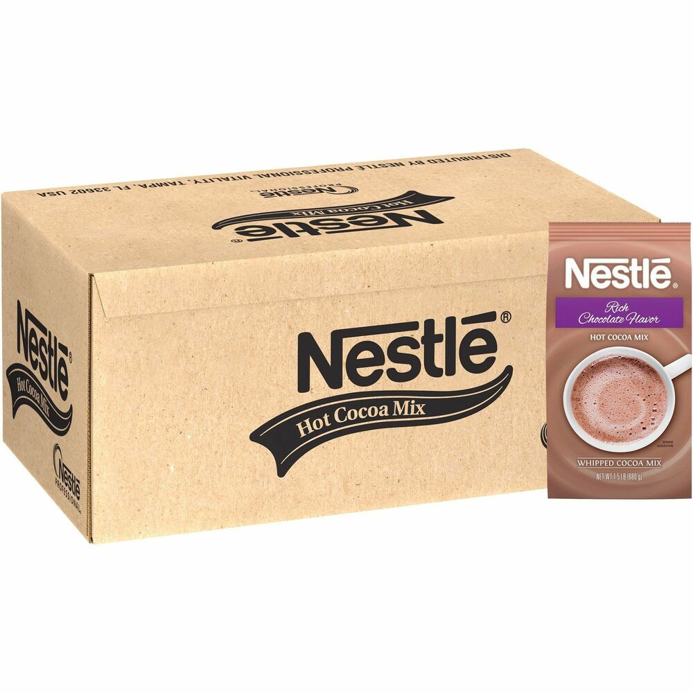 Image of Nestle USA Hot Cocoa Mix,Rich Chocolate,1.5 lb Bags,12/CT,BN