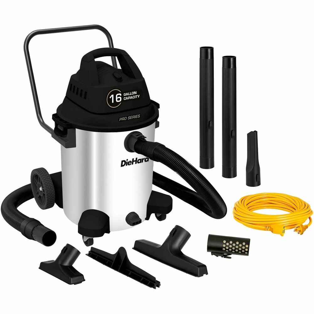 Image of ESM Vacuum,Wet/Dry/Blow,8' Hose,16 Gal,Rich BK