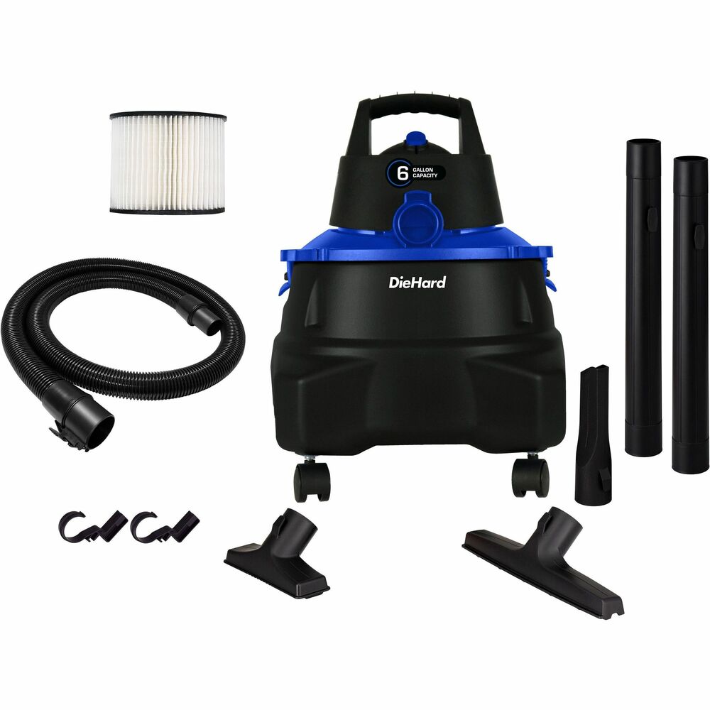 Image of ESM Vacuum,Wet/Dry/Blow,7' Hose,6 Gal,Rich BK