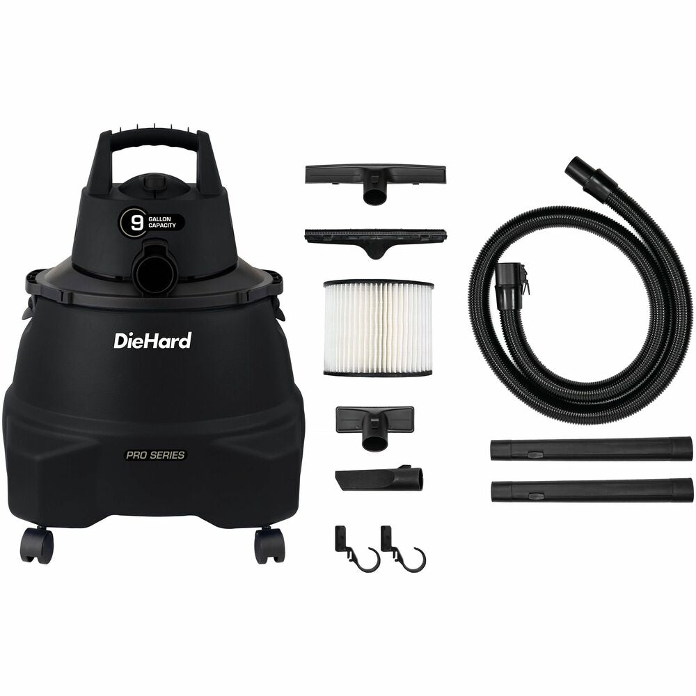 Image of ESM Vacuum,Wet/Dry/Blow,7' Hose,9 Gal,Rich BK