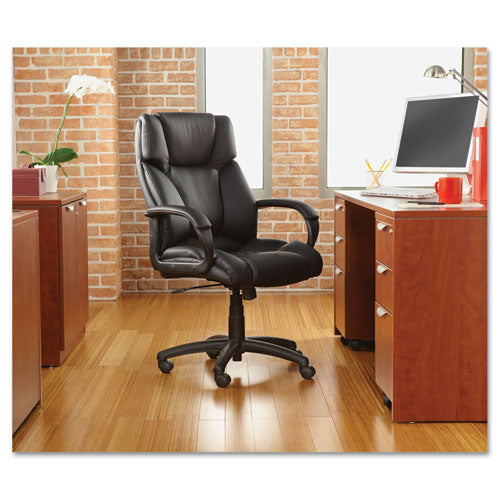 Image of Alera® Alera Fraze Series Executive High-Back Swivel/tilt Bonded Leather Chair, Supports 275 Lb, 17.71" To 21.65" Seat Height, Black