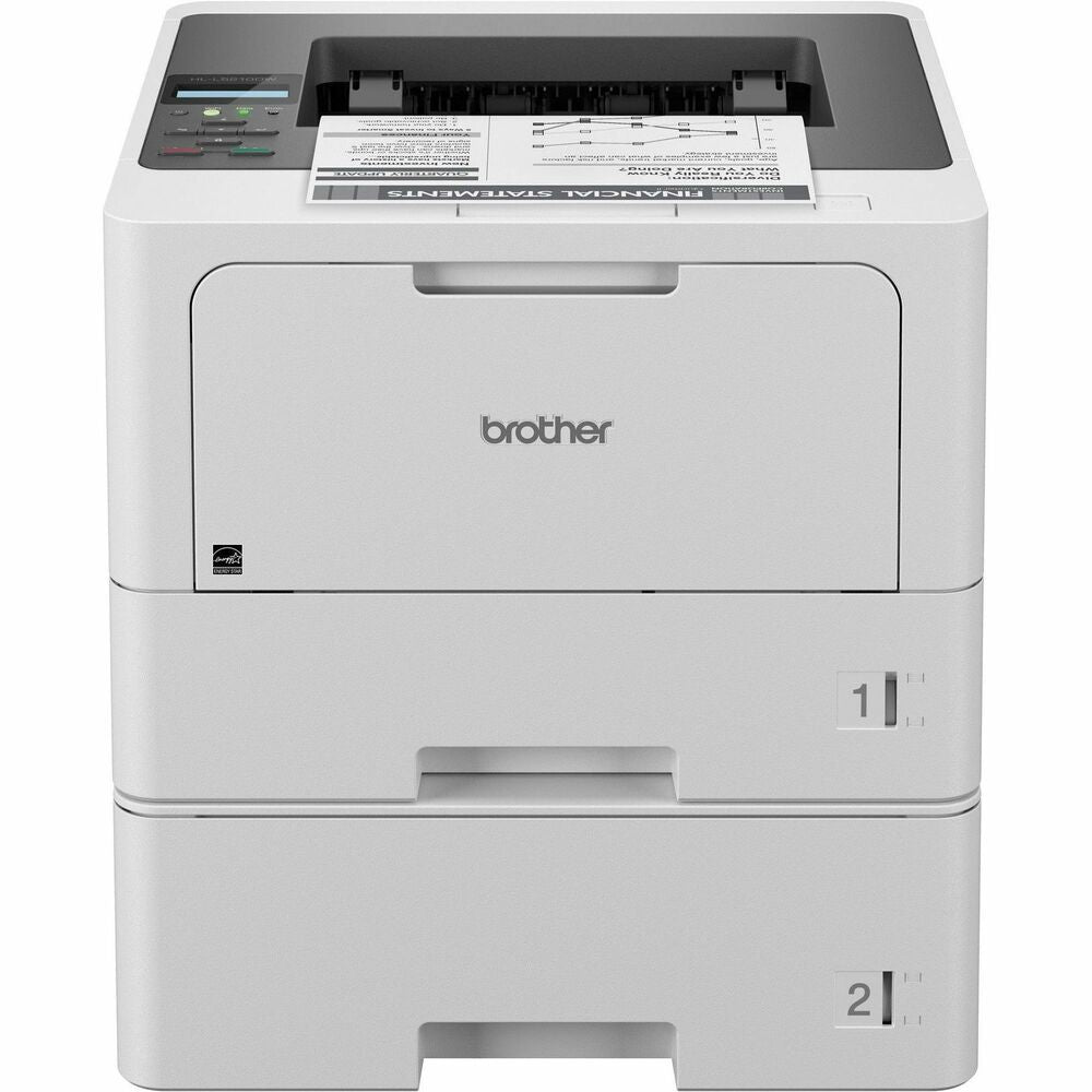Image of Brother Printer,Laser,Monochrome,Duplex,Wireless,Dual Tray,48ppm,WE