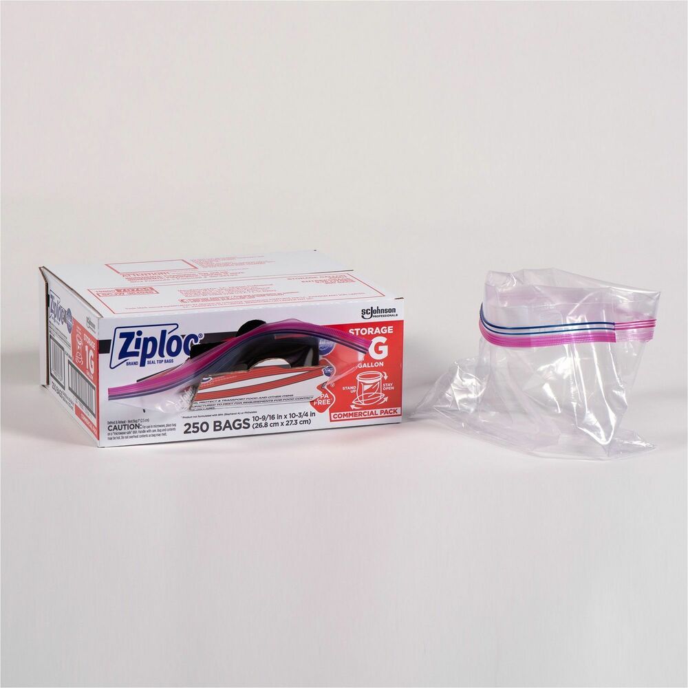 Image of S.C. JOHNSON & SON, INC Storage Bags, 1 Gallon, 1.75 mil, 10-1/2"x11", 250/CT,Clear
