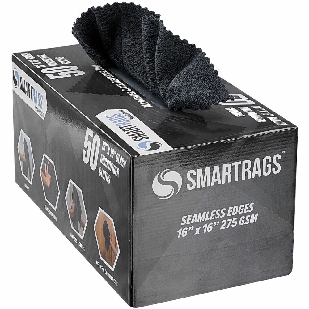 Image of Monarch Global Brands Cloths,Microfiber,Heavy-Duty,16"x16",50/BX,BK
