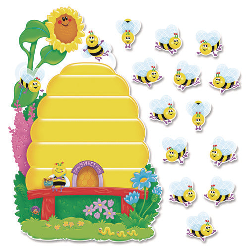 Image of TREND® Busy Bees Job Chart Plus Bulletin Board Set, Busy Bees, 18.25" x 17.5", Assorted Colors, 37/Pack