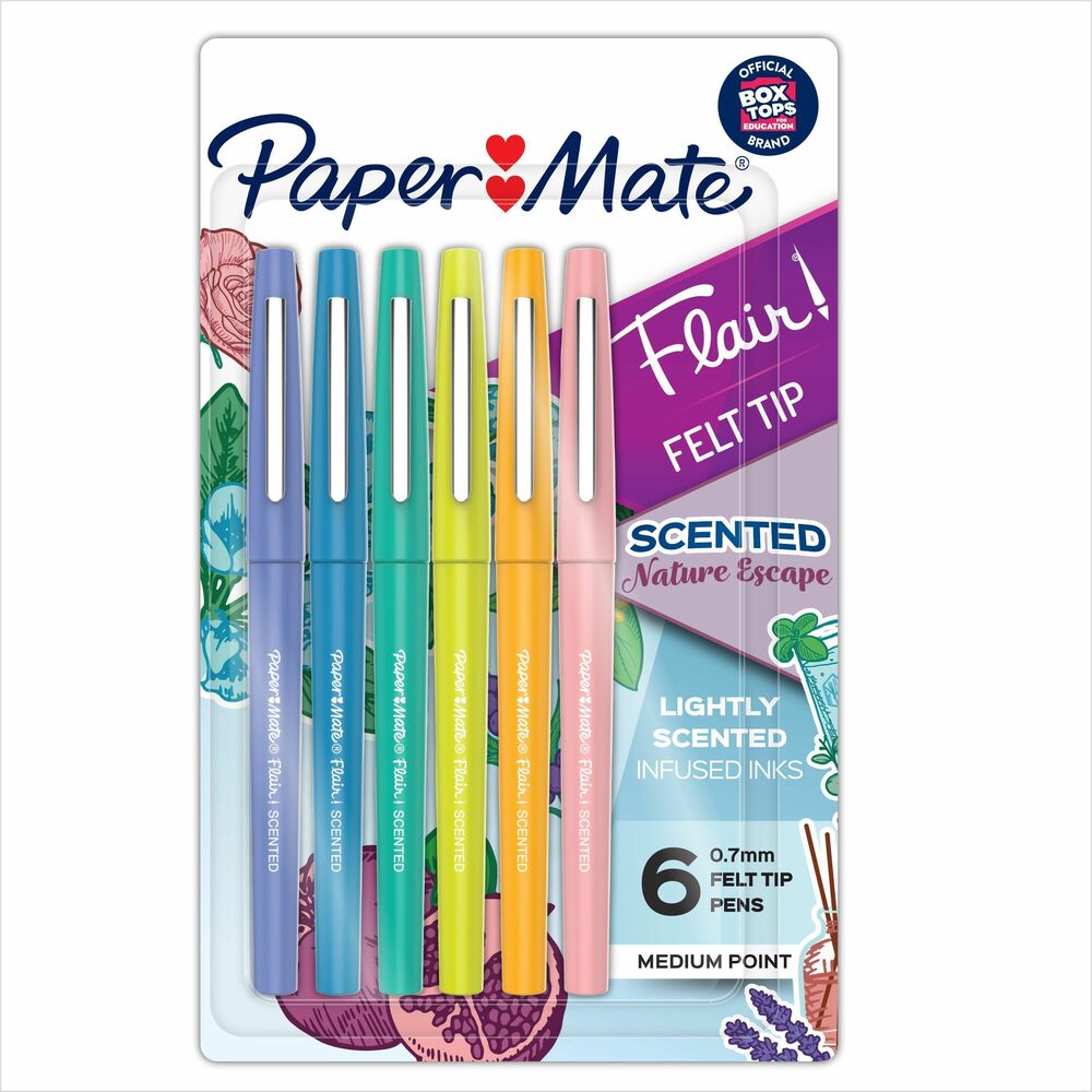 Image of Paper Mate Pens,Flair,Scented,Nature Escape,6/PK,AST