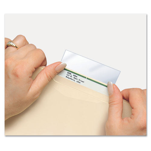 Image of Tabbies® Self-Adhesive Label/File Folder Protector, Top Tab, 3.5 x 2, Clear, 500/Box