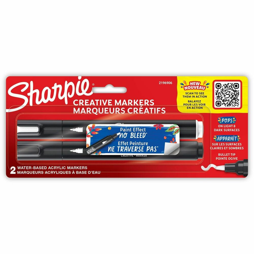 Image of Newell Brands Markers,Bullet,Acrylic,Water-Based,2/PK,AST