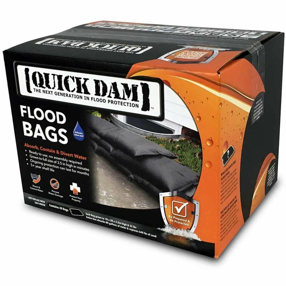 Image of Absorbent Specialty Products Flood Bags,4-Gal Capacity,3-1/2 Expansion,12"x24",20/CT,BK