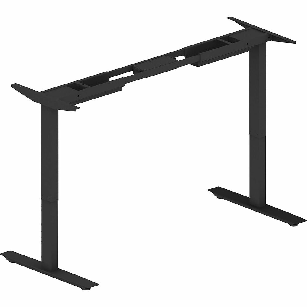 Image of Lorell Sit-to-Stand Base,f/48"-72" Tabletop,2-Tier,26.6"-45.1"H,BK